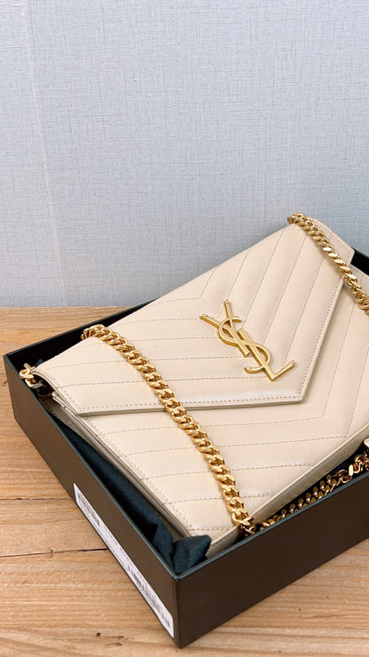 YSL Beige Envelope WOC (GHW)