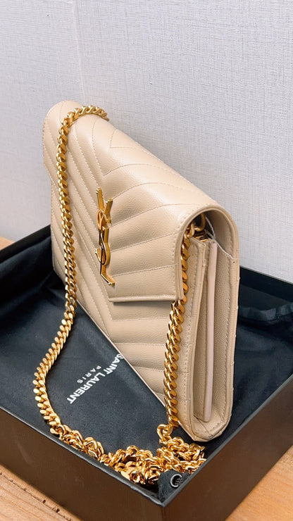 YSL Beige Envelope WOC (GHW)