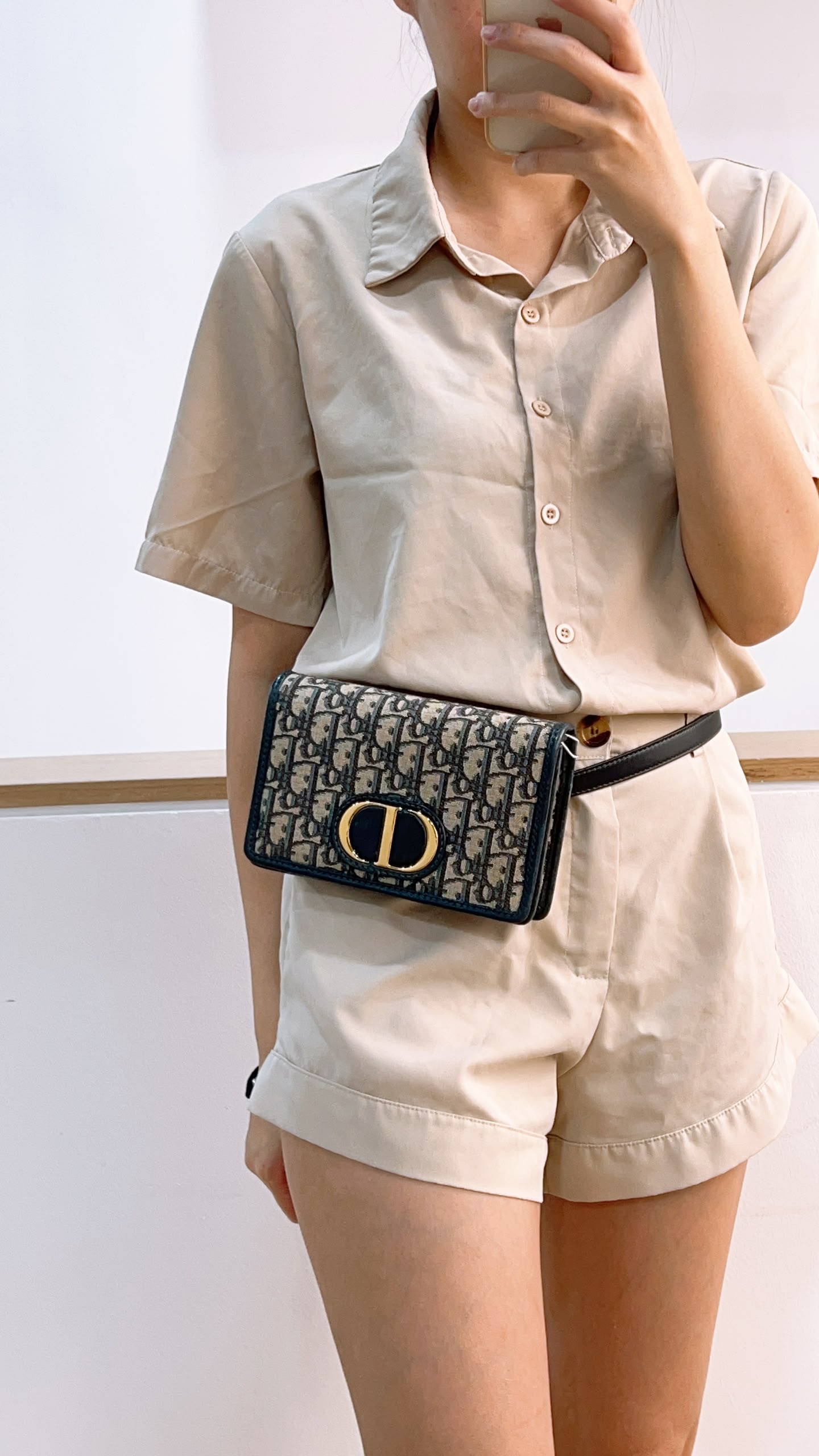 Dior Navy Oblique Montaigne 30 2-in-1 Pouch