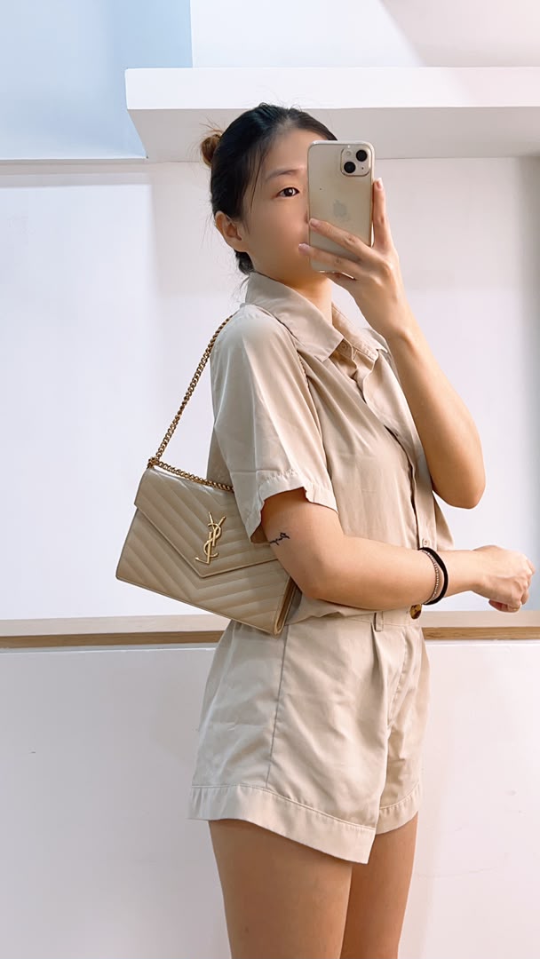 YSL Beige Envelope WOC (GHW)