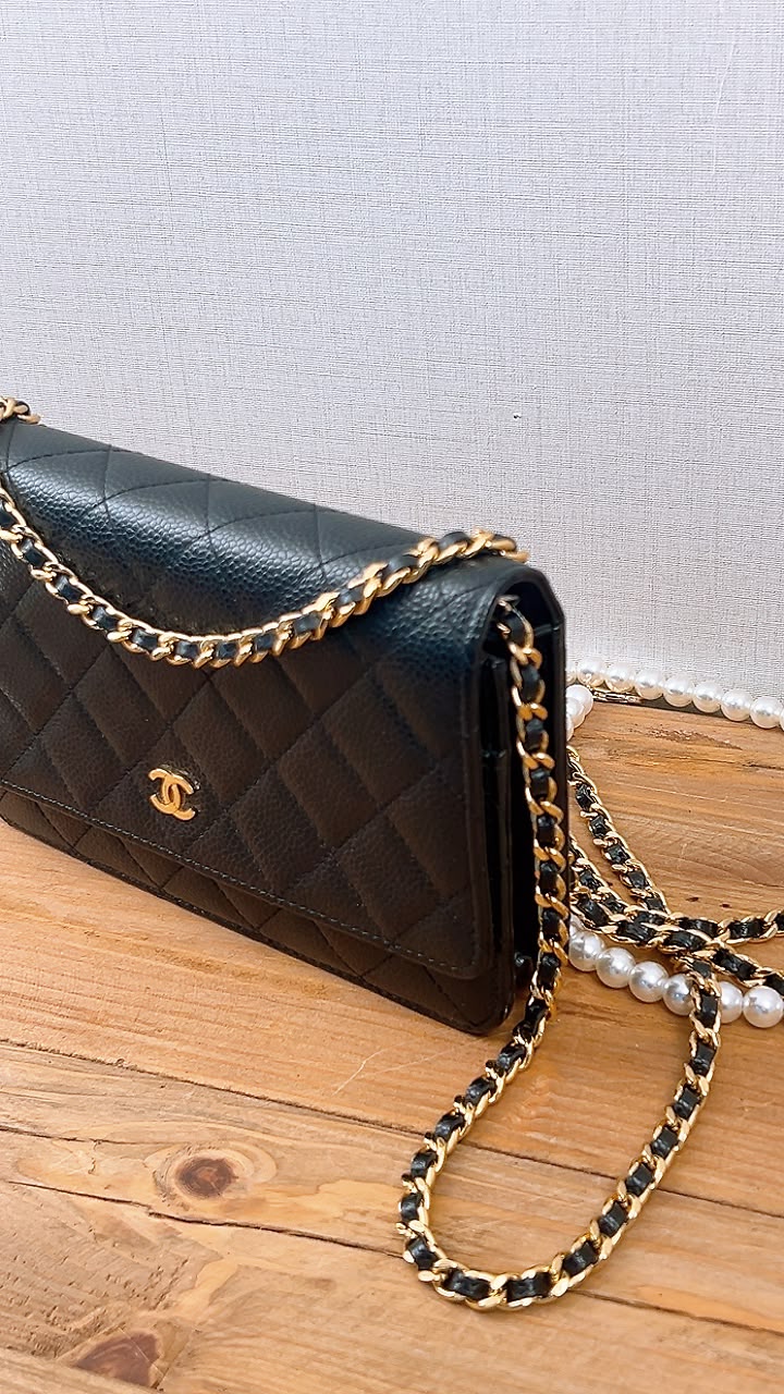 Chanel Black Caviar Classic WOC (GHW)