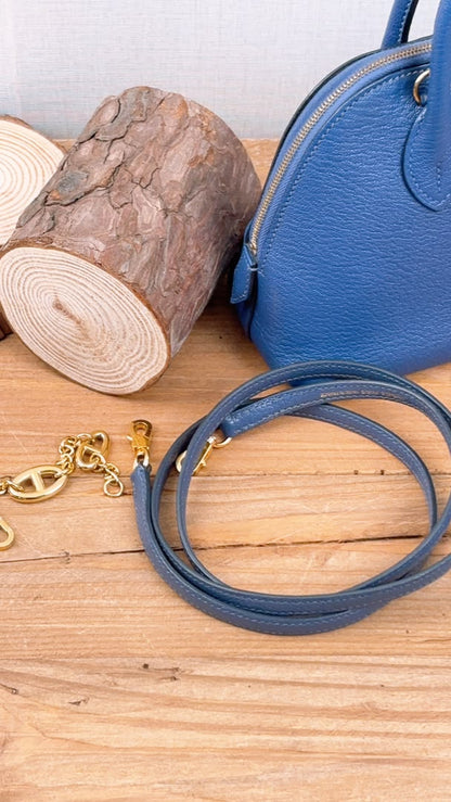 Hermes Blue Brighton Mini Bolide (GHW)