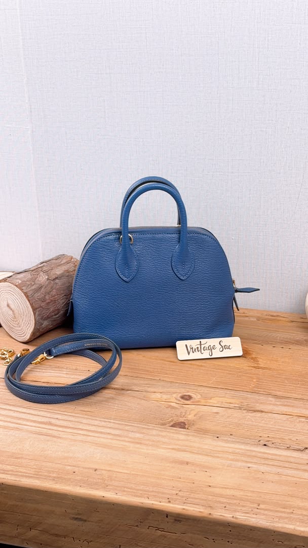 Hermes Blue Brighton Mini Bolide (GHW)