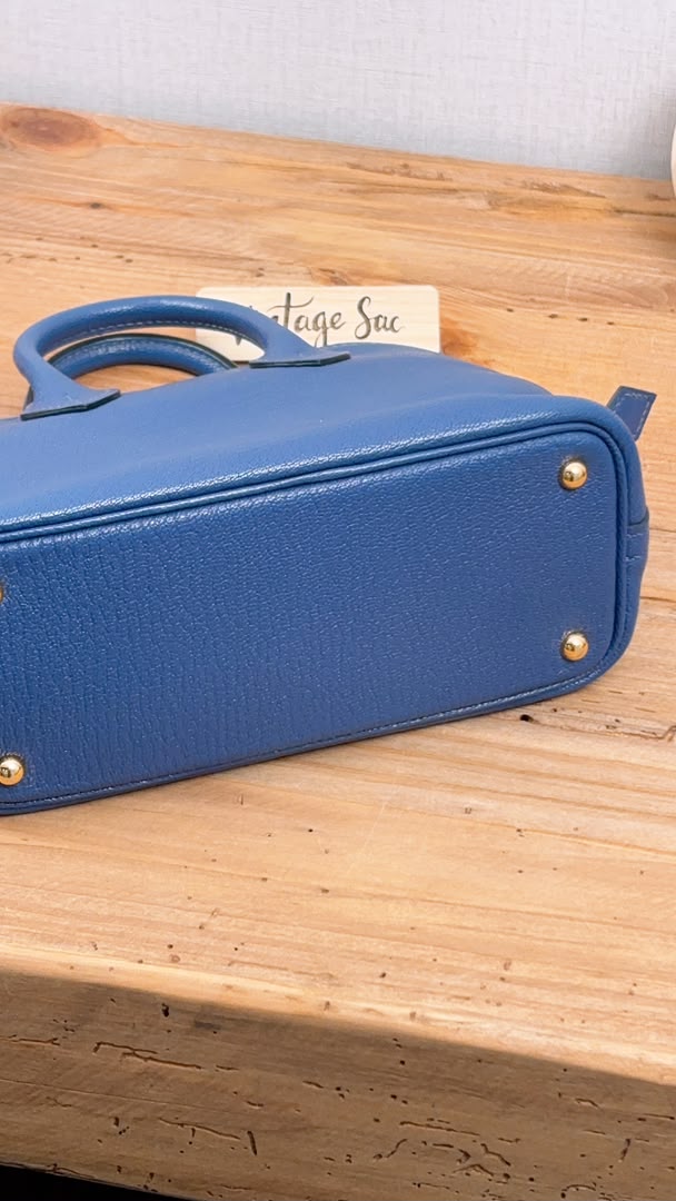 Hermes Blue Brighton Mini Bolide (GHW)