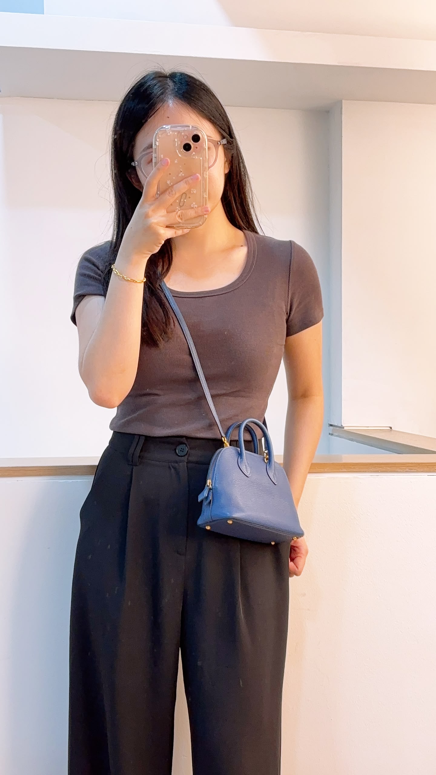 Hermes Blue Brighton Mini Bolide (GHW)