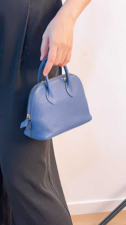 Hermes Blue Brighton Mini Bolide (GHW)