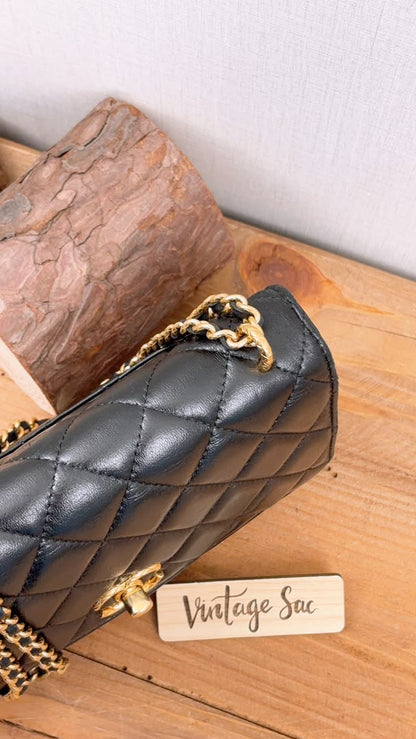 Chanel Black Shiny Lambskin 23C Turnlock WOC (GHW)