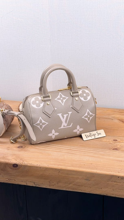 LV Tourterelle Creme Empreinte Speedy 20
