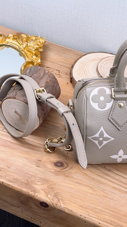 LV Tourterelle Creme Empreinte Speedy 20