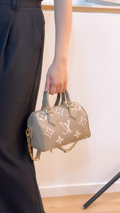 LV Tourterelle Creme Empreinte Speedy 20