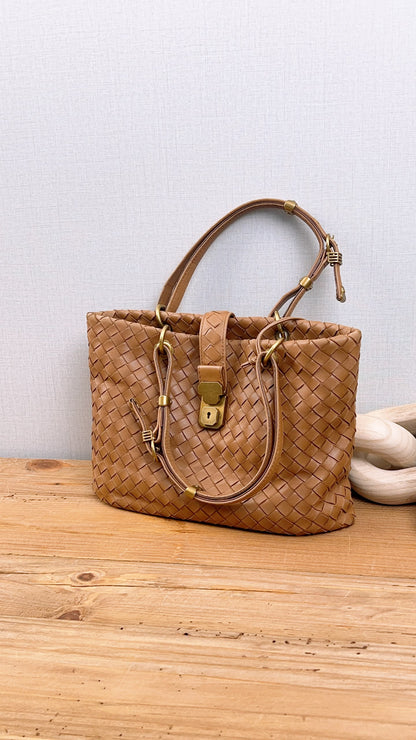 Bottega Veneta Brown Nappa Small Intrecciato Capri Bag&nbsp;