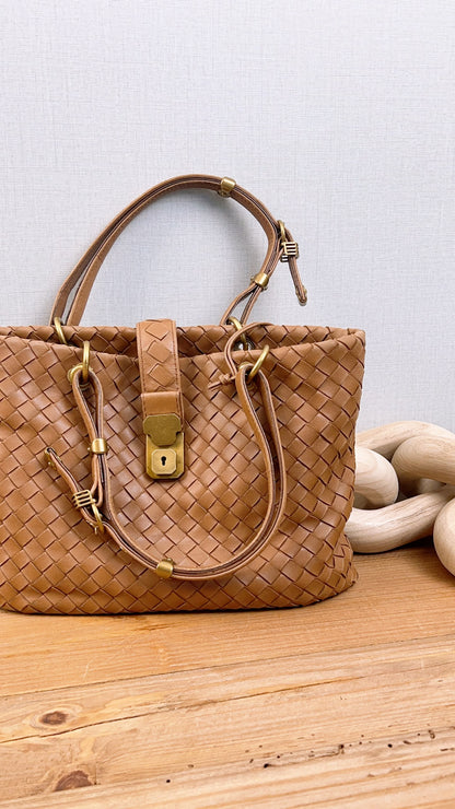 Bottega Veneta Brown Nappa Small Intrecciato Capri Bag&nbsp;