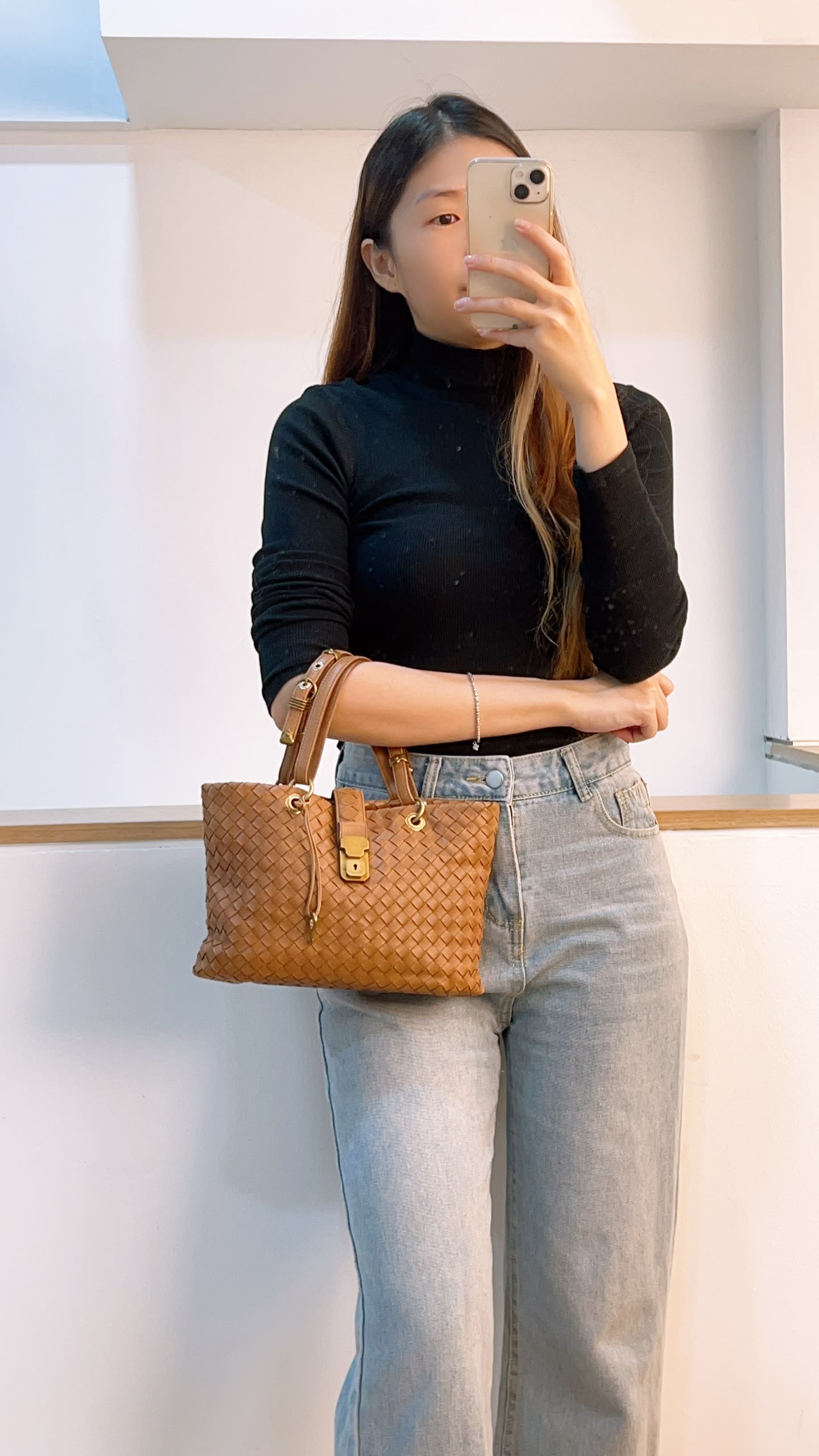 Bottega Veneta Brown Nappa Small Intrecciato Capri Bag&nbsp;