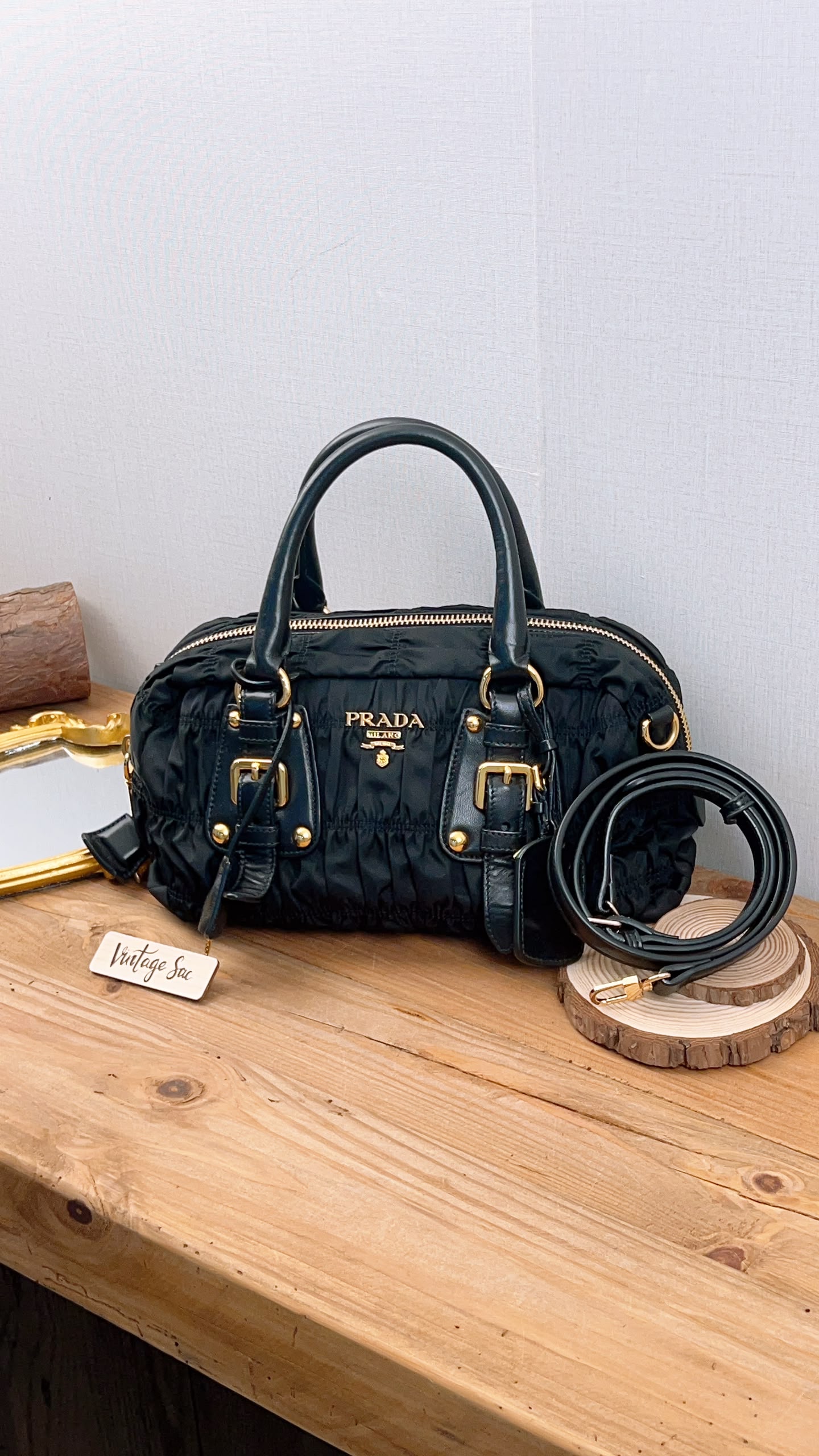 Prada Black Nylon Tessuto Gaufre Bag (GHW)