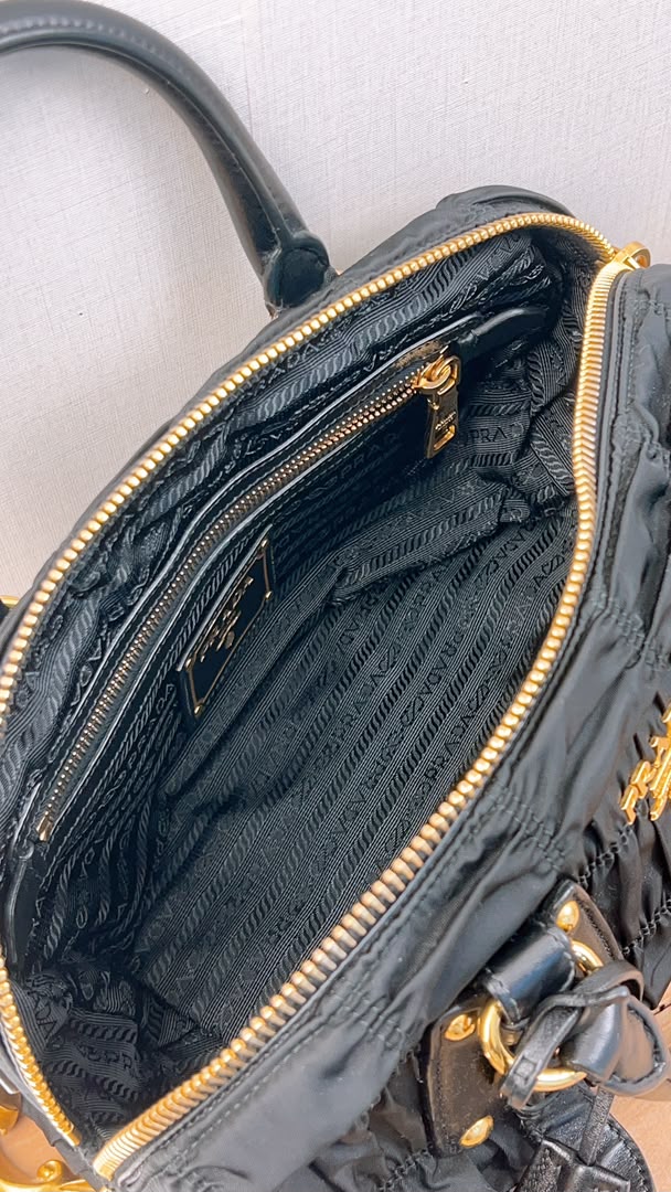 Prada Black Nylon Tessuto Gaufre Bag (GHW)