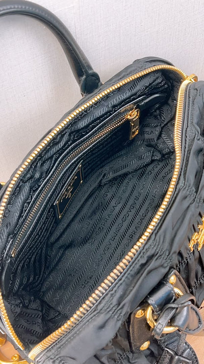 Prada Black Nylon Tessuto Gaufre Bag (GHW)