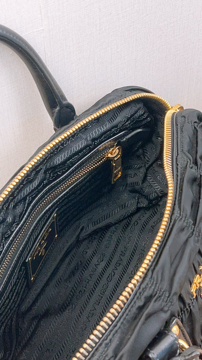 Prada Black Nylon Tessuto Gaufre Bag (GHW)