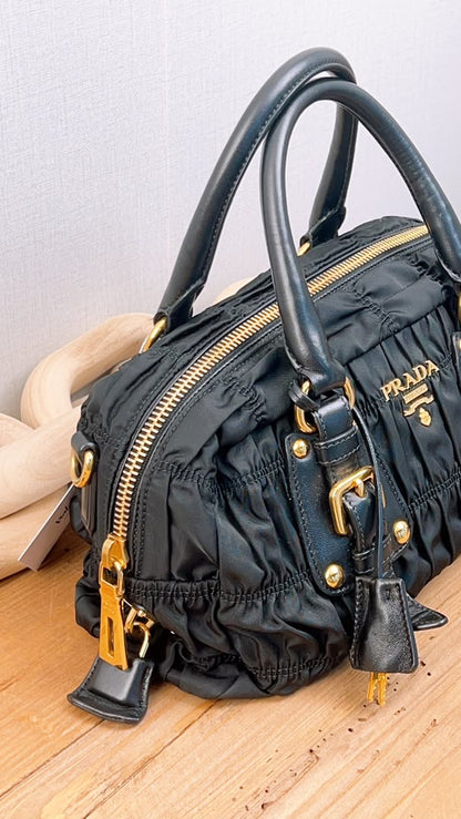 Prada Black Nylon Tessuto Gaufre Bag (GHW)