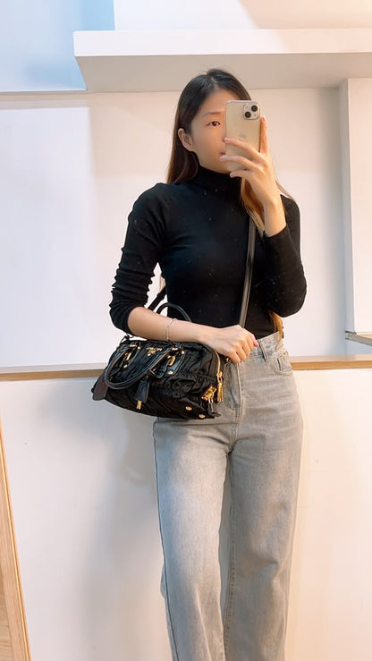 Prada Black Nylon Tessuto Gaufre Bag (GHW)