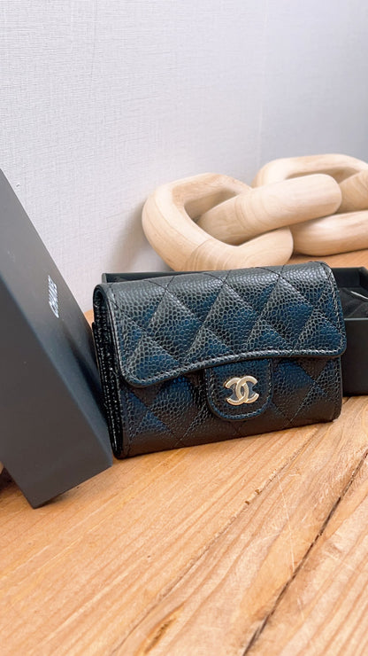 Chanel Black Caviar Classic Flap Card Holder (GHW)