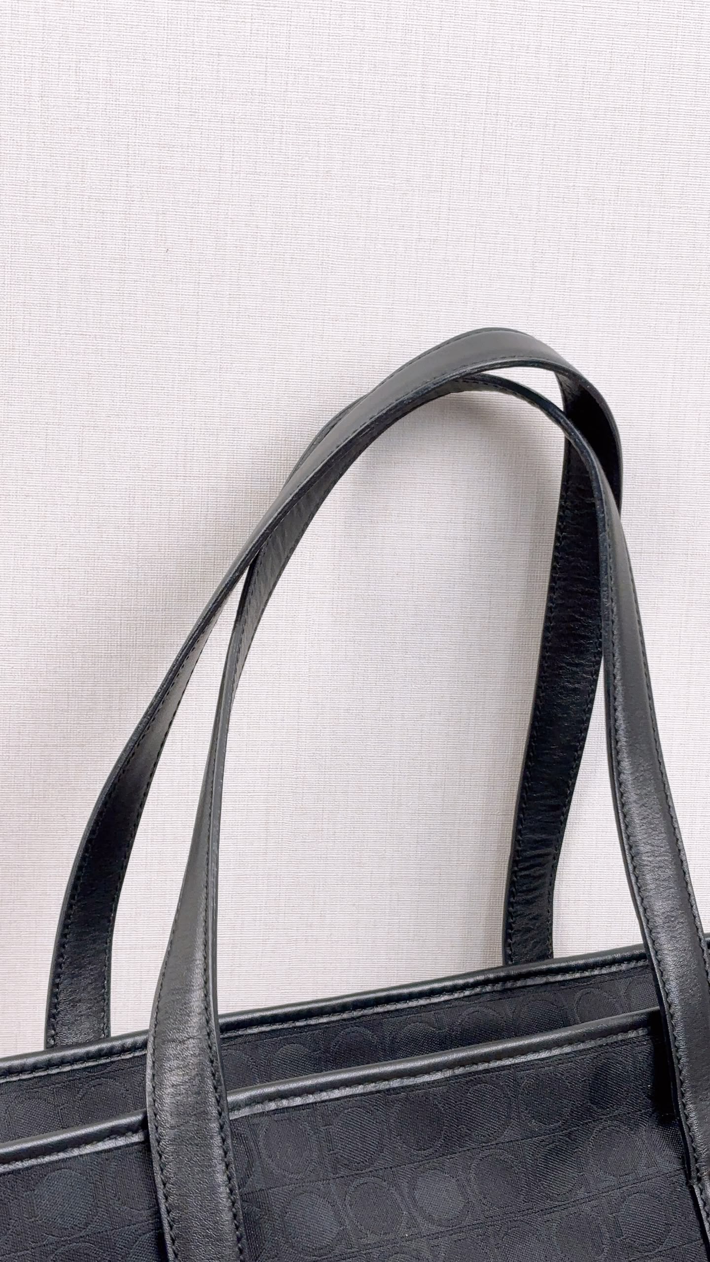 Salvatore Ferragamo Black Gancini Canvas Shoulder Tote