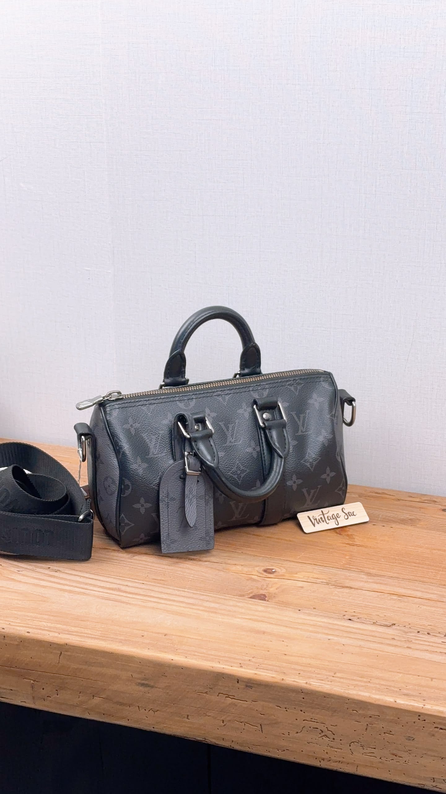 LV Monogram Eclipse Keepall 25