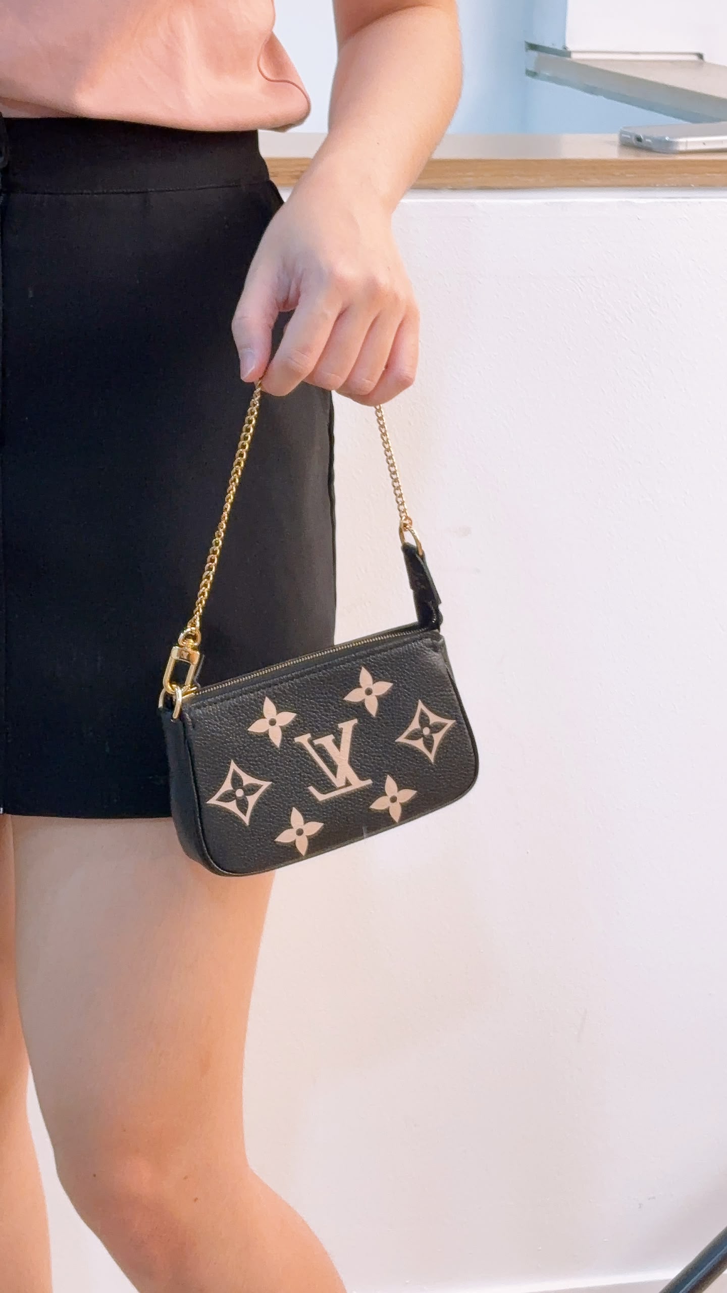 LV Black / Creme Empreinte Mini Pochette
