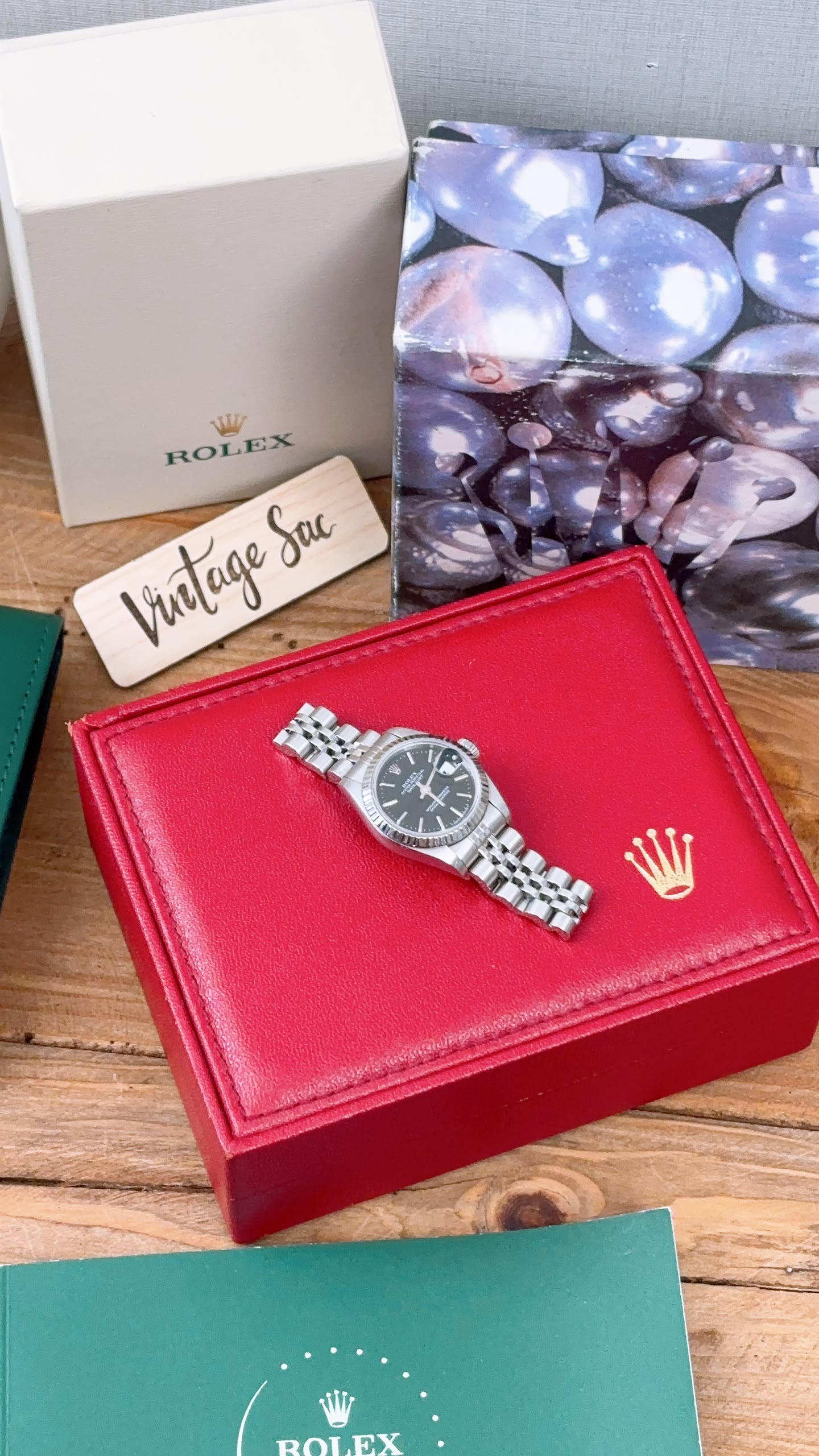 Rolex Steel Black Lady Datejust 26mm Auto Watch 69174