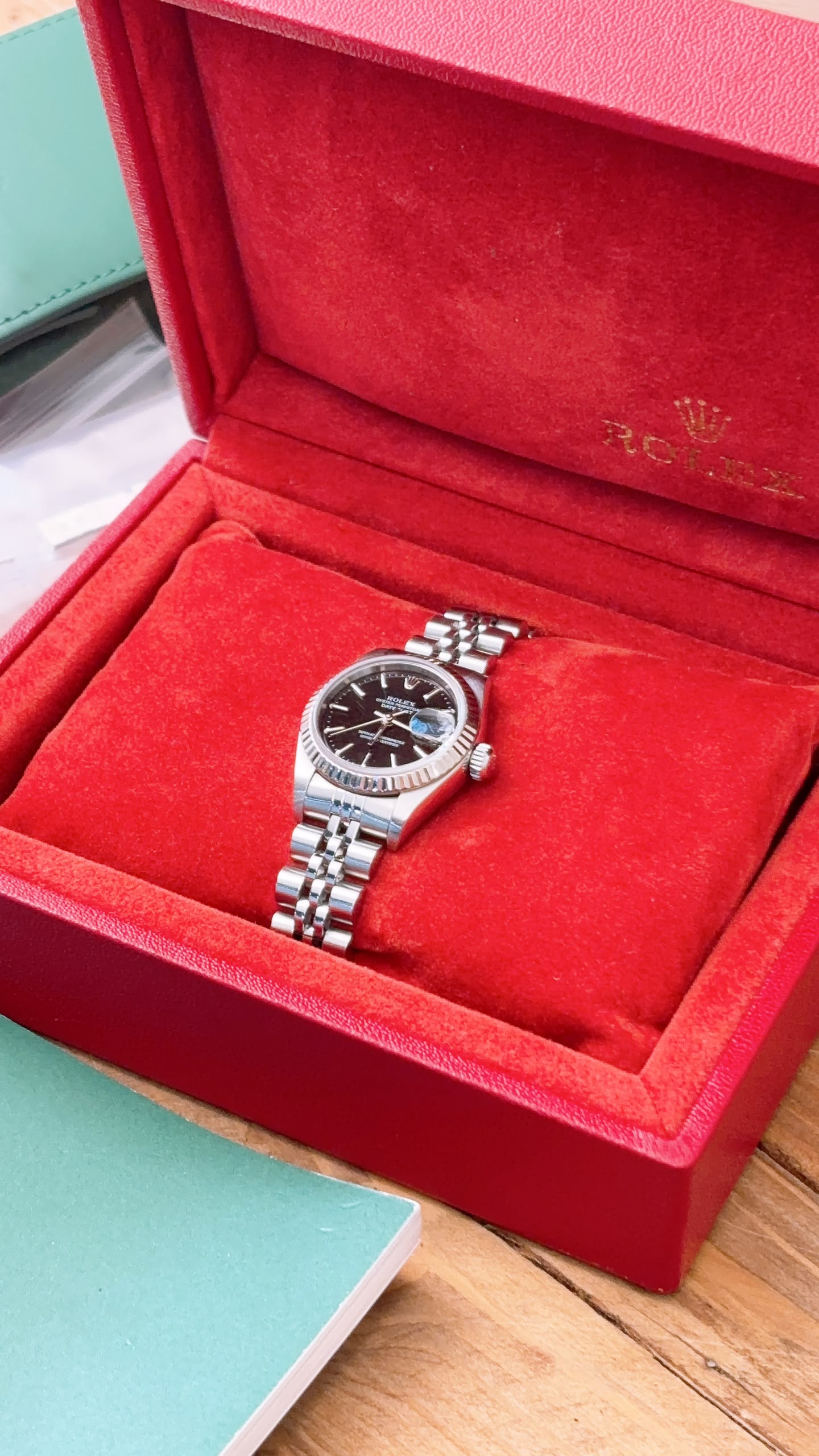Rolex Steel Black Lady Datejust 26mm Auto Watch 69174