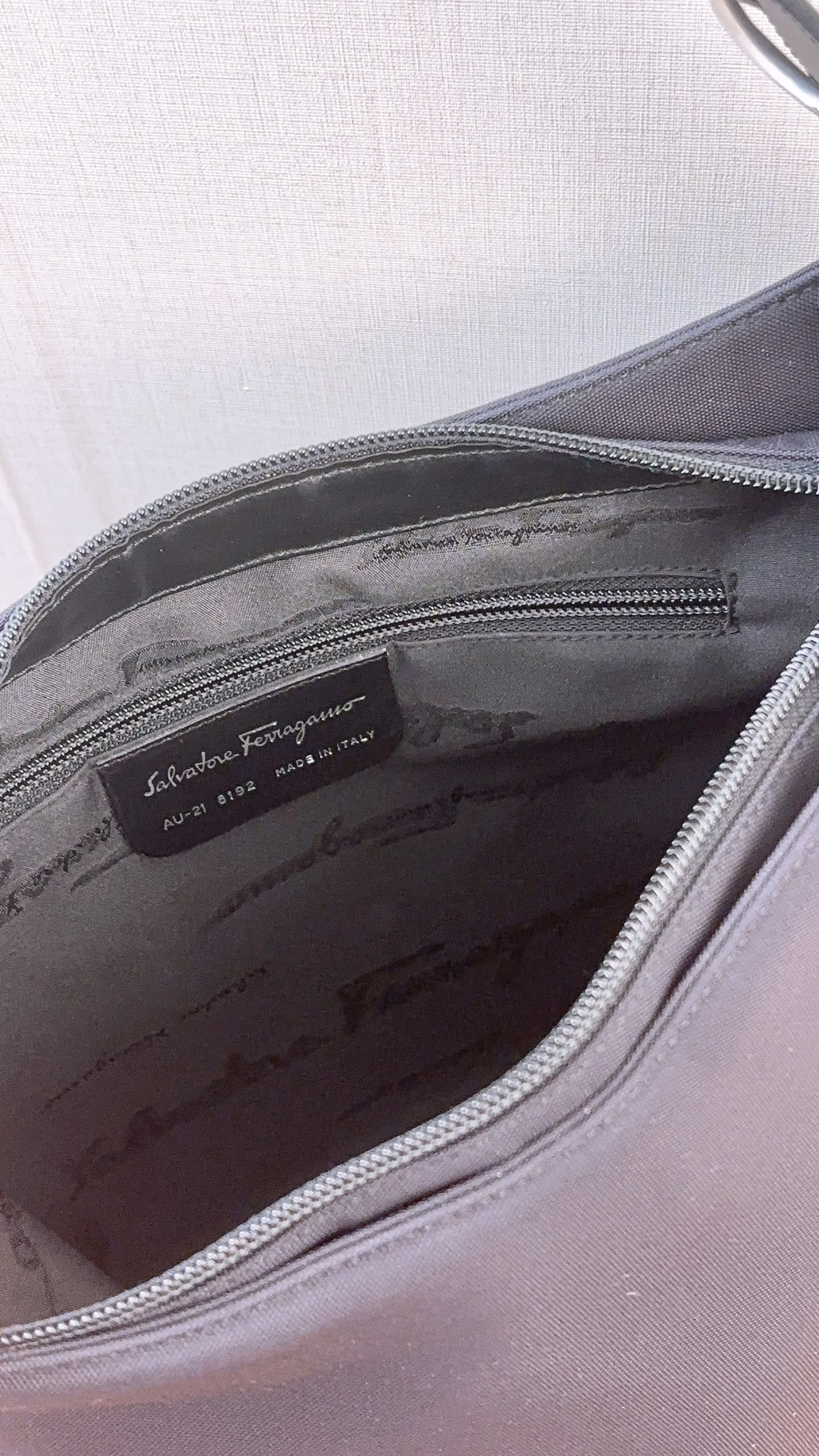 Salvatore Ferragamo Black Nylon Vara Hobo Tote