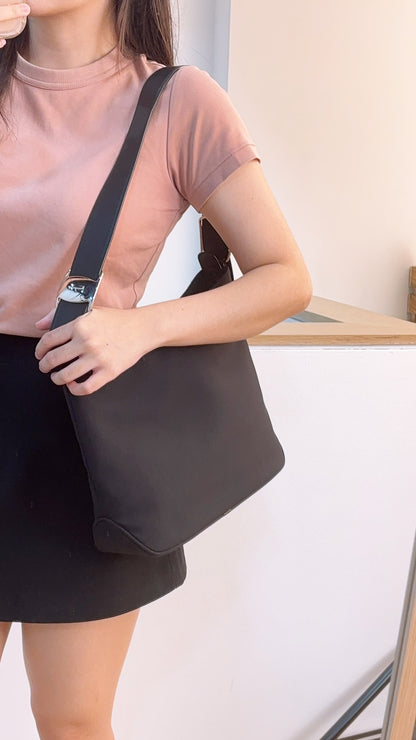 Salvatore Ferragamo Black Nylon Vara Hobo Tote
