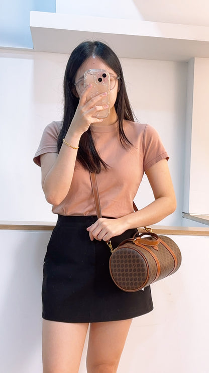 Celine Brown Vintage Macadam Boston Bag