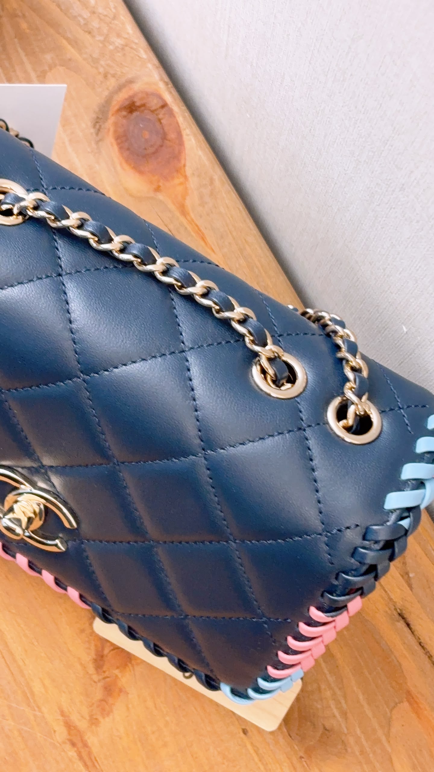 Chanel Blue Calfskin 23A Braided Full Flap Bag (LGHW)
