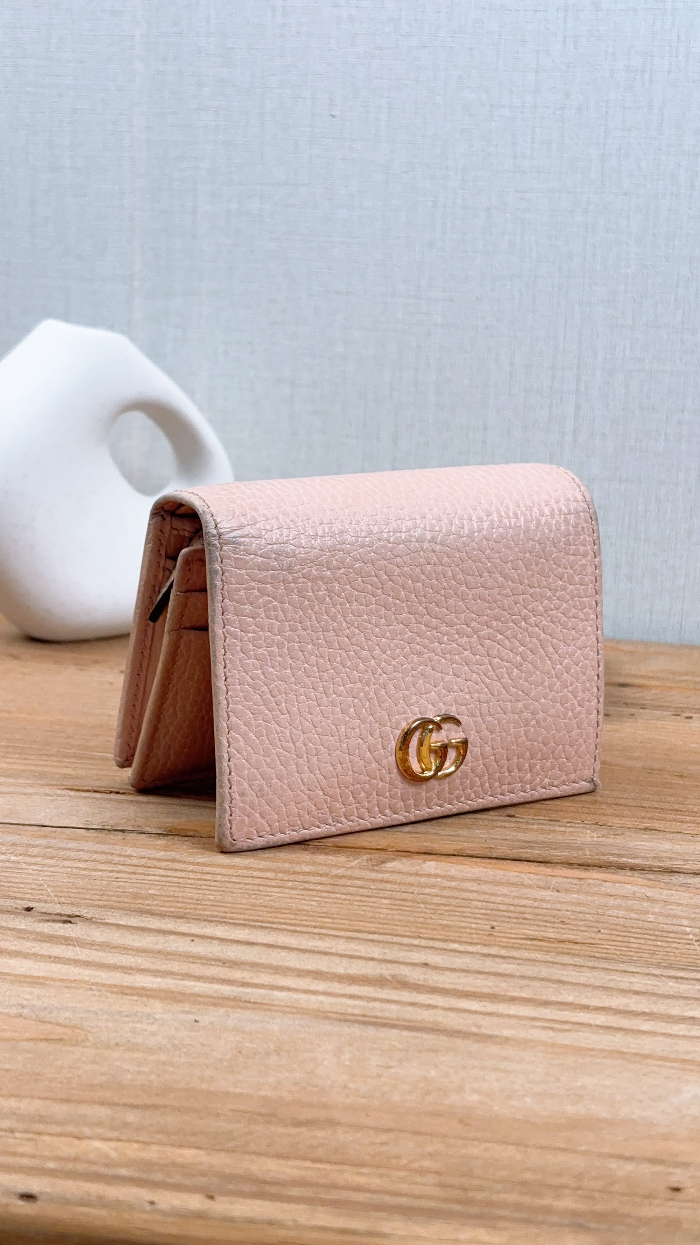 Gucci Pink Calfskin Marmont Compact Wallet (GHW)