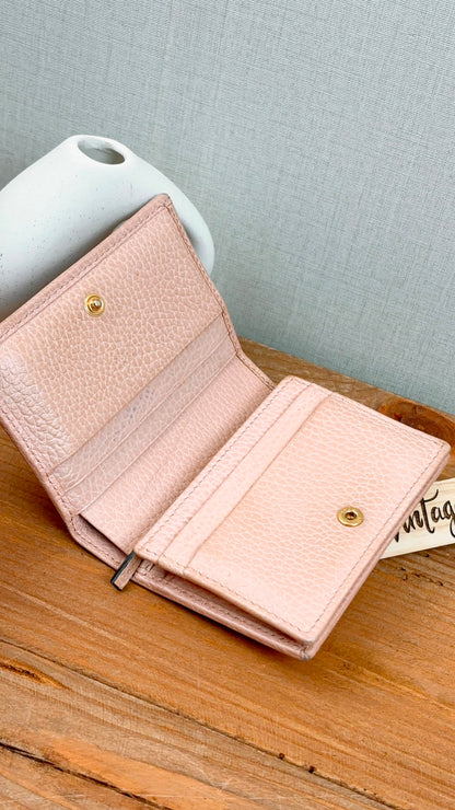 Gucci Pink Calfskin Marmont Compact Wallet (GHW)