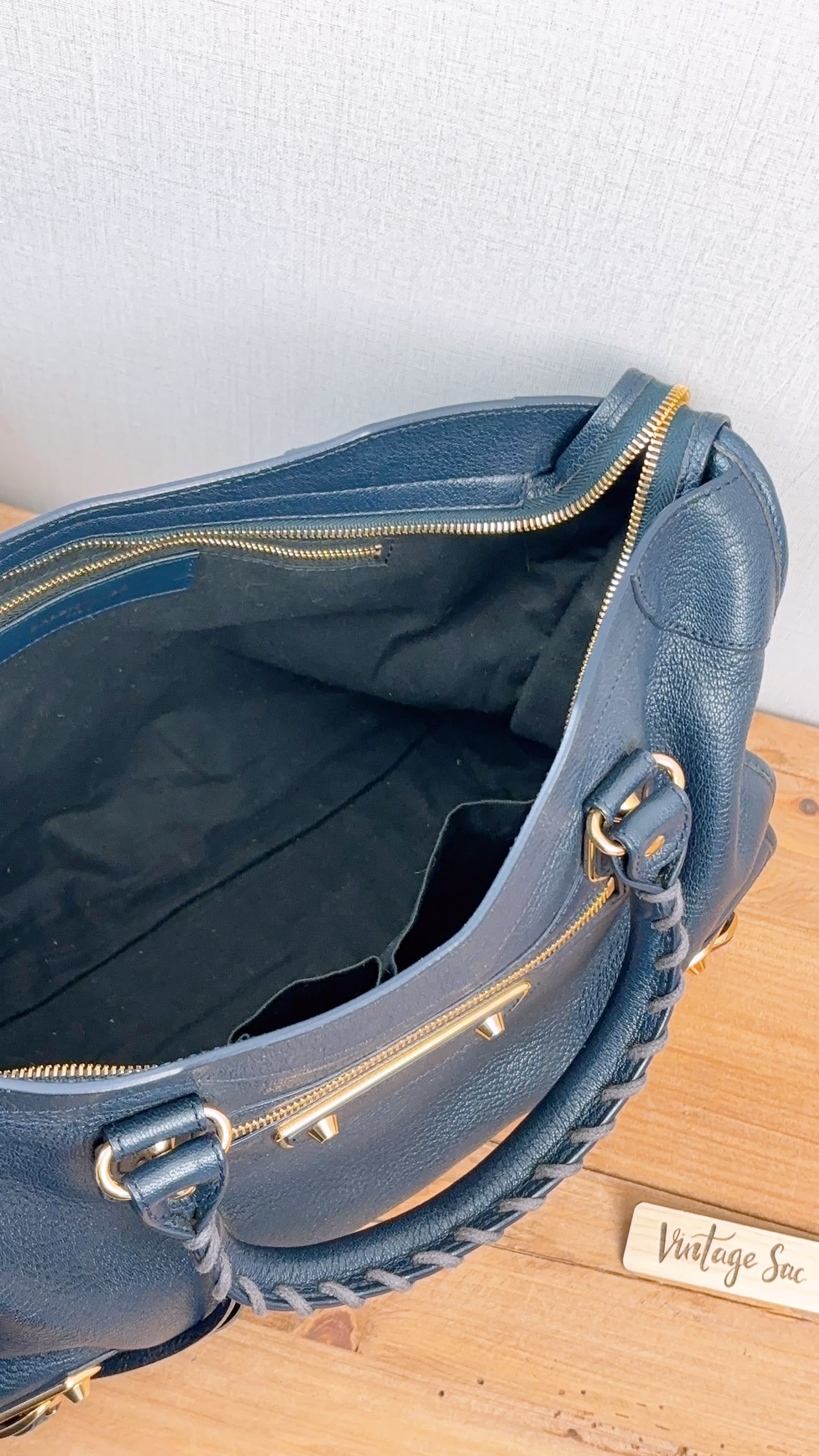 Balenciaga Navy Metallic Edge Medium City Bag (GHW)