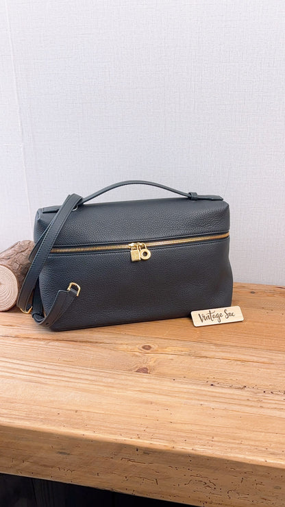 Loro Piana Navy Blue Grained Calfskin Extra Pocket L27 (GHW)