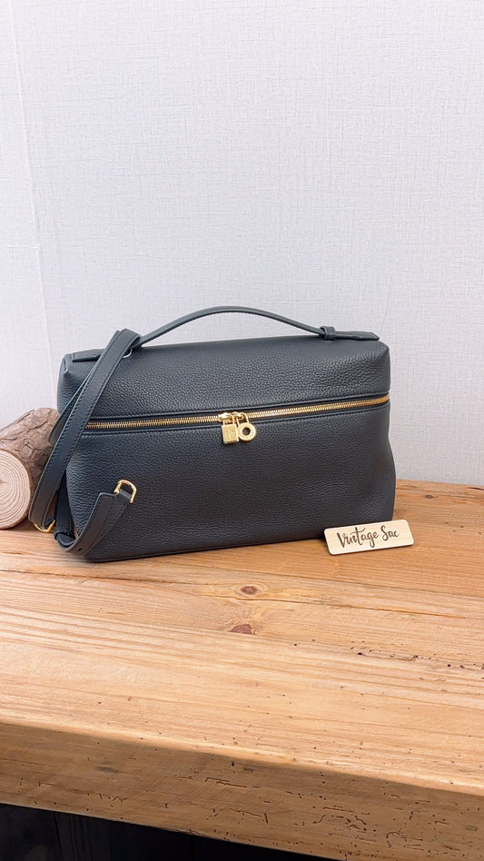 Loro Piana Navy Blue Grained Calfskin Extra Pocket L27 (GHW)