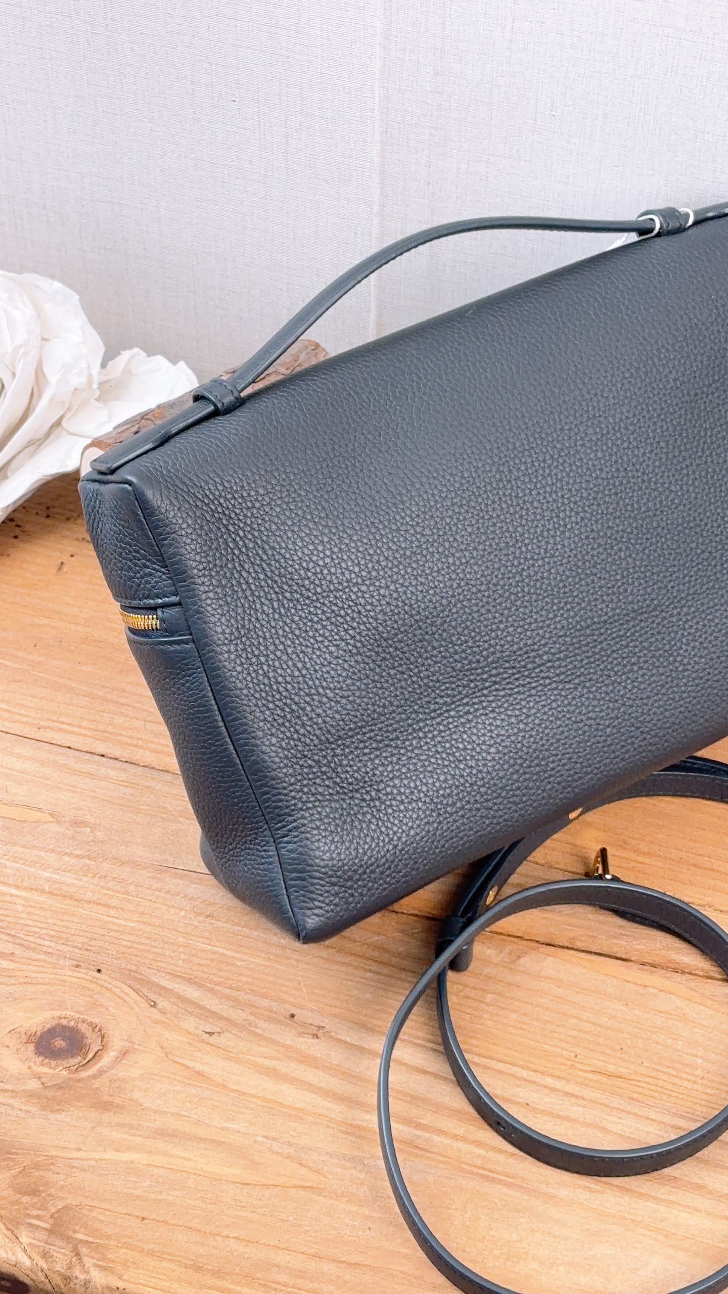 Loro Piana Navy Blue Grained Calfskin Extra Pocket L27 (GHW)