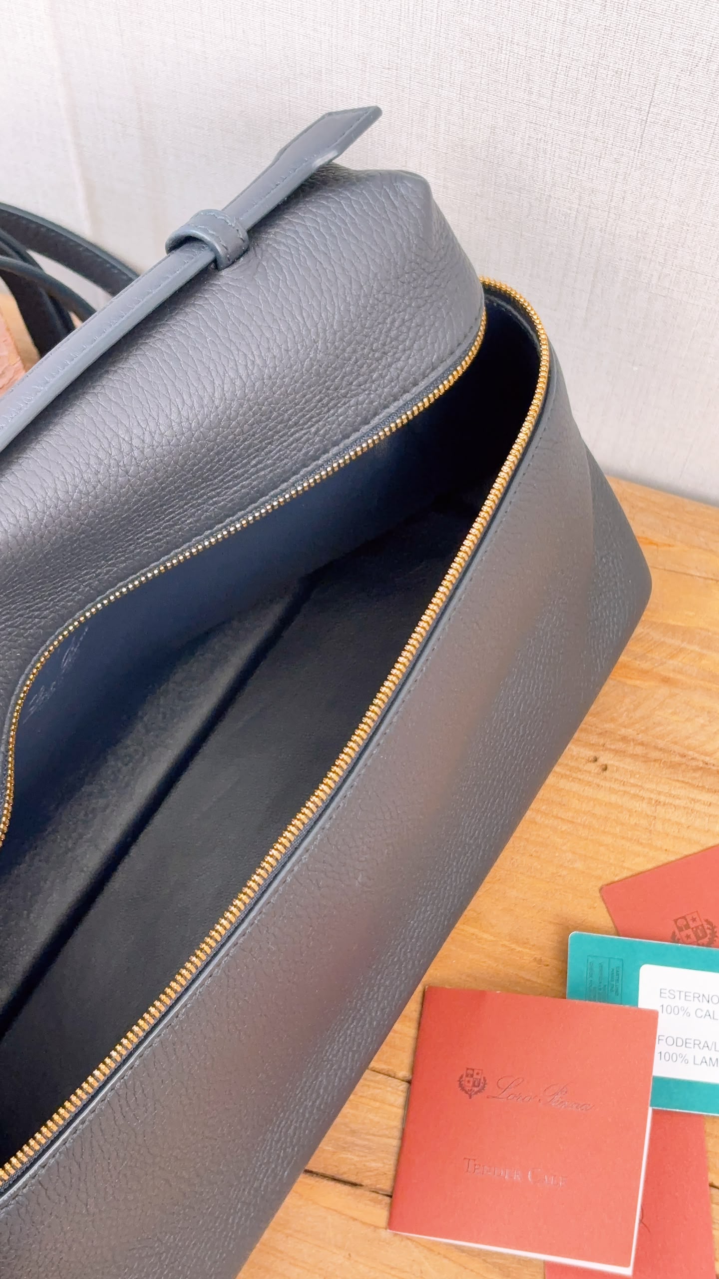 Loro Piana Navy Blue Grained Calfskin Extra Pocket L27 (GHW)