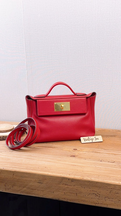 Hermes Rouge Piment Mini 2424 (GHW)