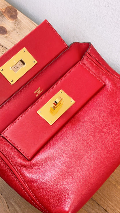 Hermes Rouge Piment Mini 2424 (GHW)