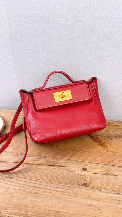Hermes Rouge Piment Mini 2424 (GHW)
