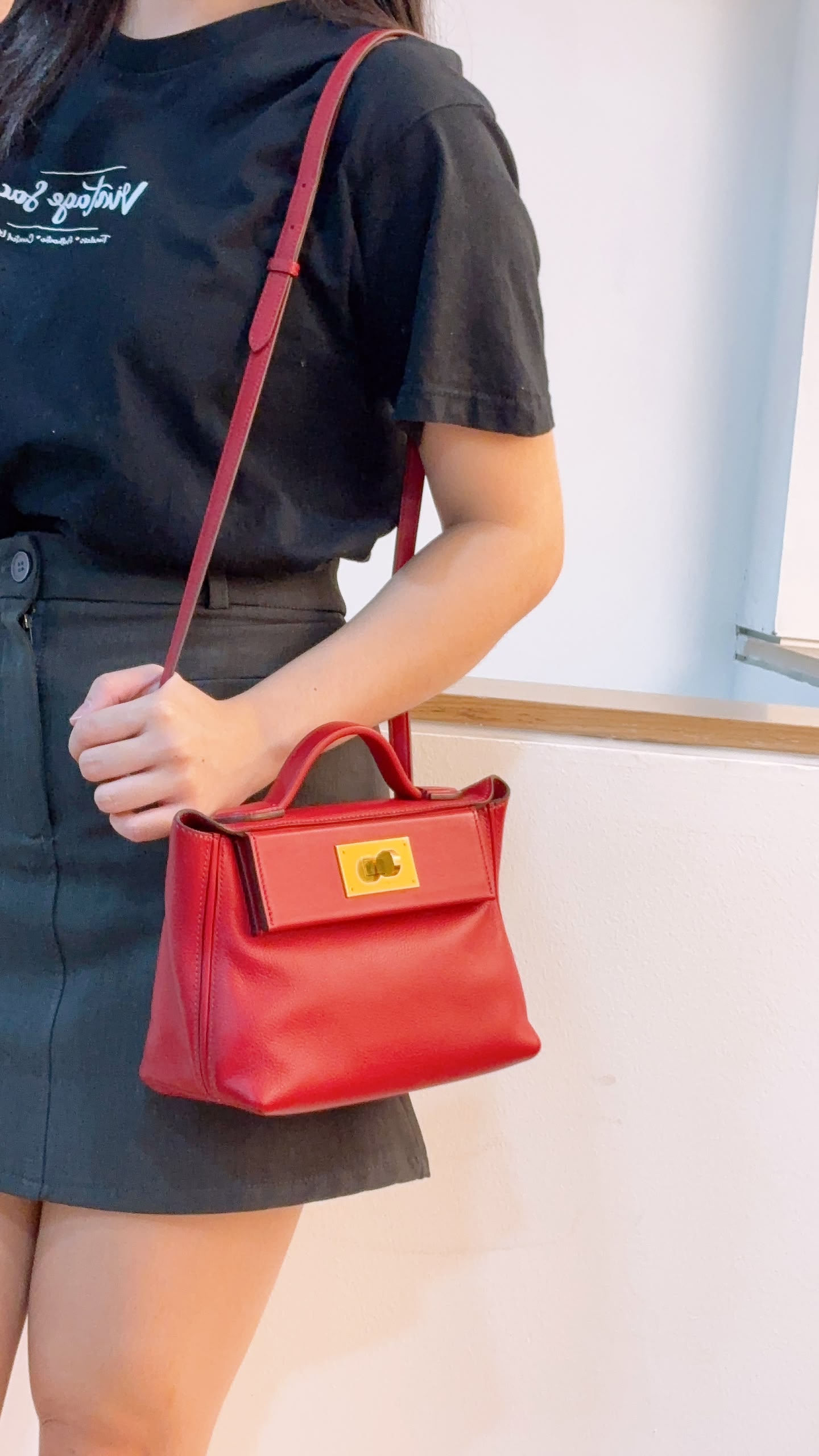 Hermes Rouge Piment Mini 2424 (GHW)