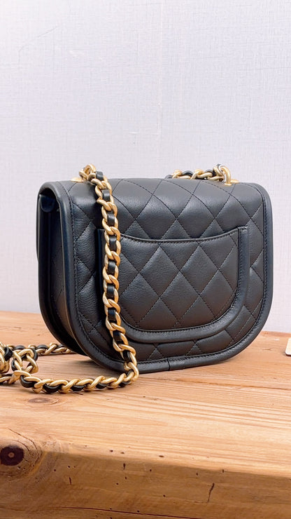 Chanel Black Calfskin 24S Casual Messenger Bag (GHW)