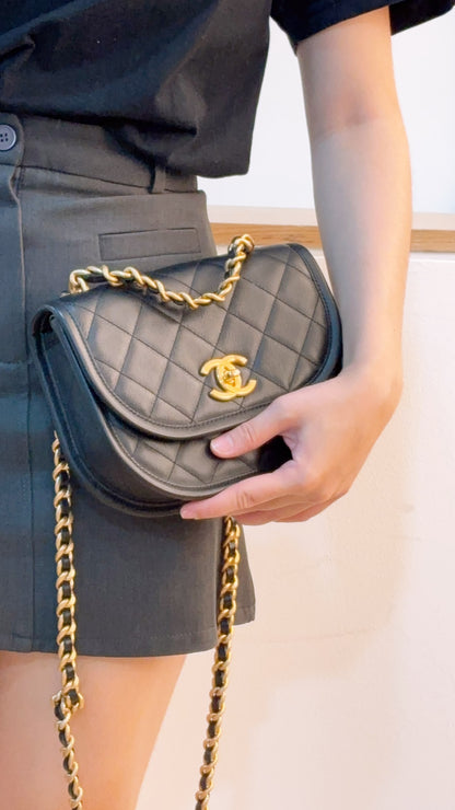 Chanel Black Calfskin 24S Casual Messenger Bag (GHW)
