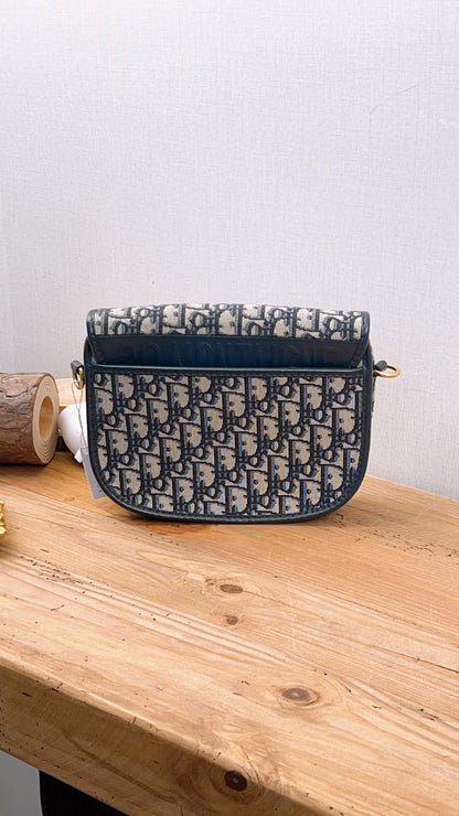 Dior Medium Blue Oblique Jacquard Bobby Bag