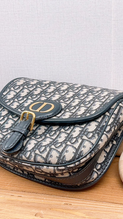 Dior Medium Blue Oblique Jacquard Bobby Bag