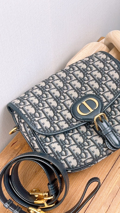 Dior Medium Blue Oblique Jacquard Bobby Bag