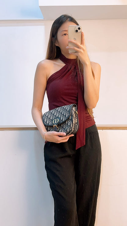 Dior Medium Blue Oblique Jacquard Bobby Bag